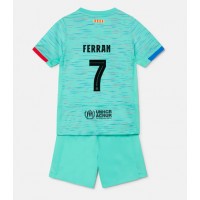 Camisa de Futebol Barcelona Ferran Torres #7 Equipamento Alternativo Infantil 2023-24 Manga Curta (+ Calças curtas)
